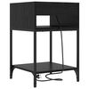 vidaXL Cabinet de chevet avec &eacute;tag&egrave;re 2 pcs Ch&ecirc;ne noir 40 x 40 x 61 cm