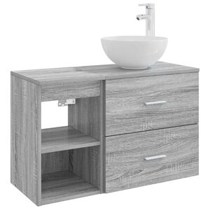 vidaXL Ensemble de mobilier de salle de bain 2 pc Sonoma gris