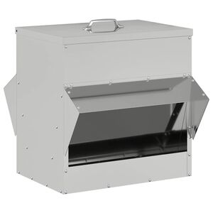 vidaXL Mangeoire pour poules Argent 40,5 x 45 x 41 cm Acier galvanis&eacute;