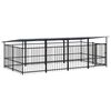 vidaXL Chenil d'ext&eacute;rieur avec toit pour chiens Acier 7,51 m&sup2;