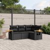 vidaXL Salon de jardin 4 pcs avec coussins noir r&eacute;sine tress&eacute;e