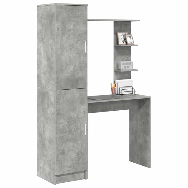 vidaXL Bureau 2 pcs Gris b&eacute;ton