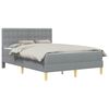 vidaXL Cadre de lit avec matelas Gris clair tissu
