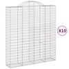 vidaXL Paniers &agrave; gabions arqu&eacute;s 10 pcs 200x50x220/240 cm Fer galvanis&eacute;