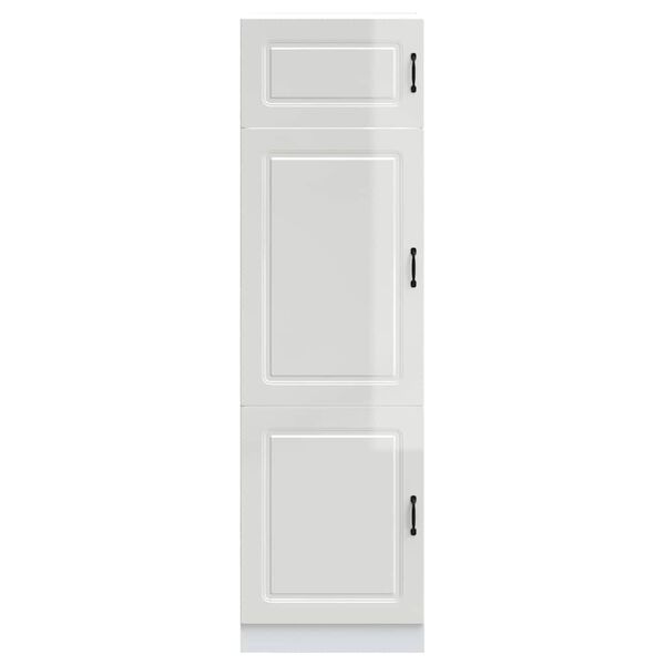 vidaXL Armoire de cuisine Kalmar blanc brillant bois d'ing&eacute;nierie