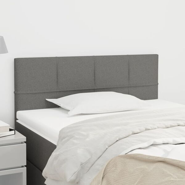 vidaXL T&ecirc;te de lit Gris fonc&eacute; 90x5x78/88 cm Tissu