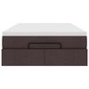 vidaXL Cadre de lit ottoman avec matelas marron fonc&eacute; 120x200 cm tissu