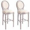 vidaXL Tabourets de bar lot de 2 blanc lin