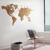 MiMi Innovations D&eacute;coration carte du monde murale Bois noyer 130x78 cm