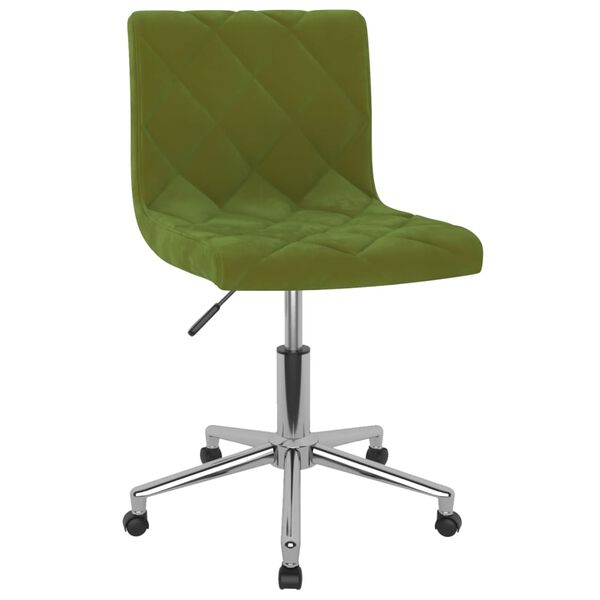 vidaXL Chaises pivotantes &agrave; manger lot de 2 vert clair velours