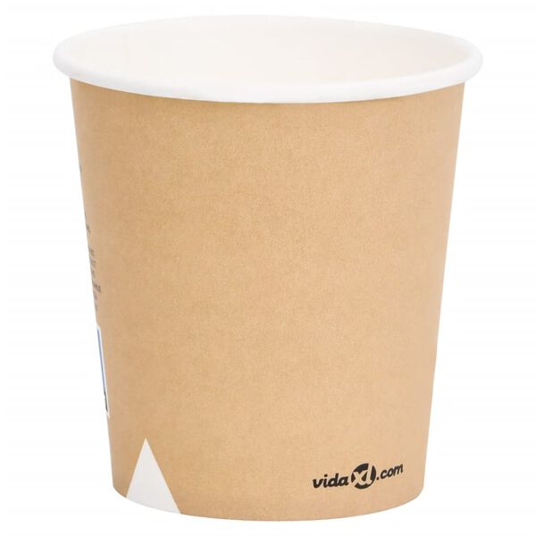 vidaXL Tasses &agrave; caf&eacute; en papier 200 ml 100 pcs Marron