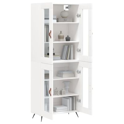 vidaXL Buffet haut Blanc 69,5x34x180 cm Bois d'ingénierie