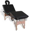 vidaXL Table de massage pliable Noir 4 zones avec cadre en bois