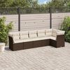 vidaXL Salon de jardin avec coussins 6 pcs marron r&eacute;sine tress&eacute;e
