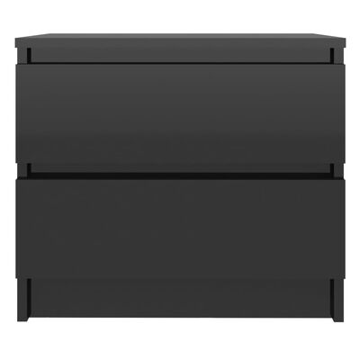 vidaXL Table de chevet Noir brillant 50x39x43,5 cm Aggloméré