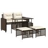 vidaXL Salon de jardin avec coussins 4 pcs marron r&eacute;sine tress&eacute;e verre