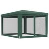 vidaXL Tente de f&ecirc;te avec 4 parois lat&eacute;rales en maille Vert 3x4 m PEHD