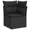 vidaXL Salon de jardin 7 pcs avec coussins noir r&eacute;sine tress&eacute;e