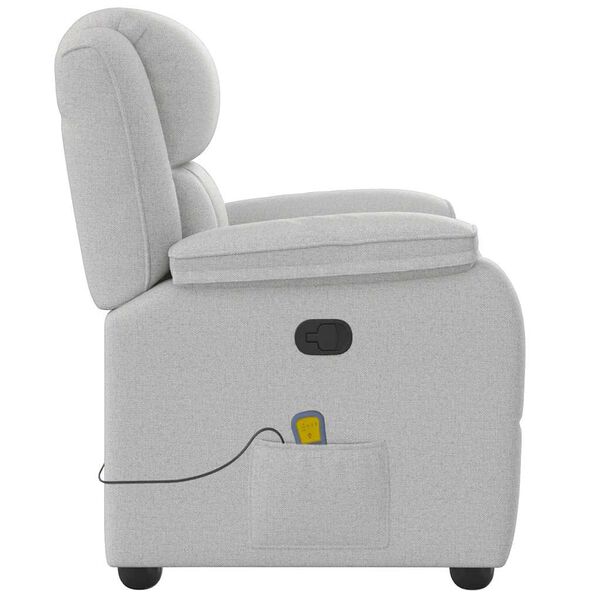 vidaXL Fauteuil de massage inclinable gris nuage tissu
