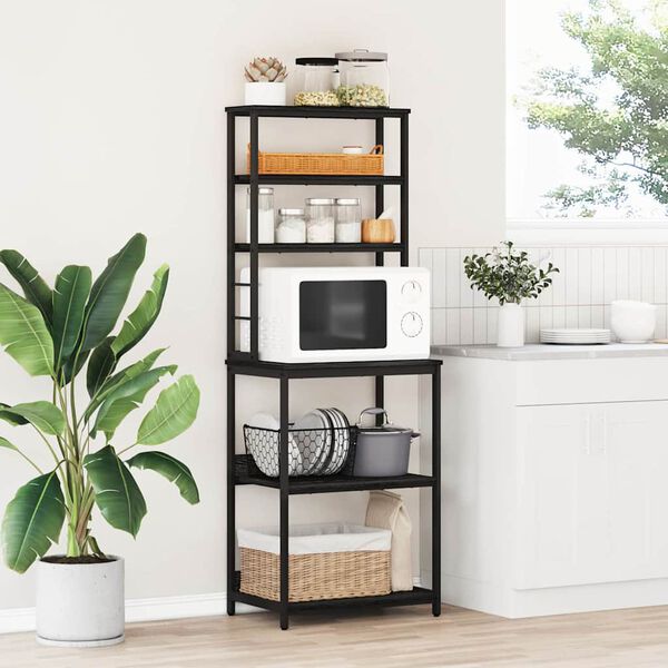 vidaXL &Eacute;tag&egrave;re de cuisine Ch&ecirc;ne noir 60 x 40 x 168 cm