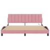 vidaXL Cadre de lit avec LED sans matelas Hanko rose 180x200 cm velours