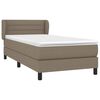 vidaXL Sommier &agrave; lattes de lit avec matelas Taupe 80x200 cm Tissu