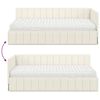 vidaXL Cadre de lit d'angle avec matelas 2 pcs Cr&egrave;me Velours