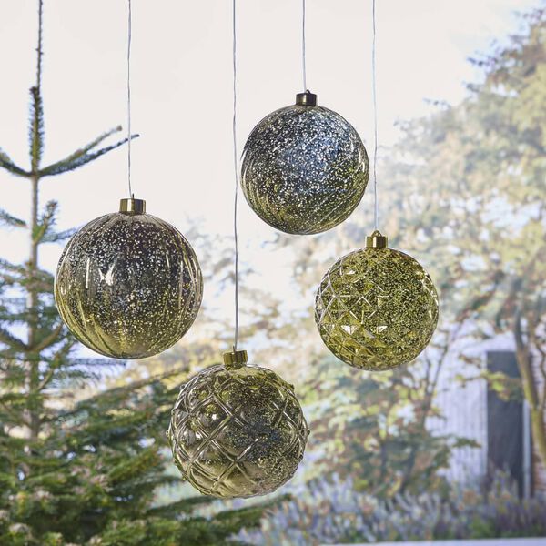 Luxform Lampe suspendue &agrave; LED &agrave; piles Ball Diamonds Dor&eacute;