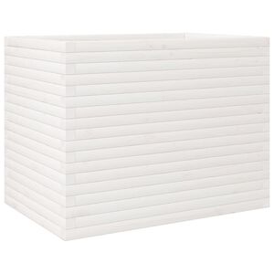 vidaXL Jardini&egrave;re blanc 90x60x68,5 cm bois de pin massif