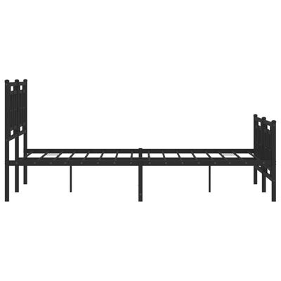 vidaXL Cadre de lit métal sans matelas avec pied de lit noir 135x190cm