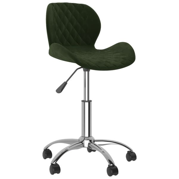 vidaXL Chaises pivotantes &agrave; manger lot de 2 Vert fonc&eacute; Velours
