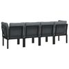 vidaXL Salon de jardin 4 pcs noir et gris r&eacute;sine tress&eacute;e