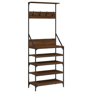 vidaXL Porte-v&ecirc;tements et rangement des chaussures ch&ecirc;ne marron