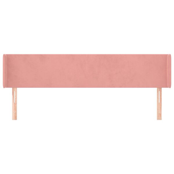 vidaXL T&ecirc;te de lit avec oreilles Rose 183x16x78/88 cm Velours