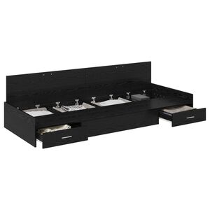 vidaXL Cadre de lit Ch&ecirc;ne noir 80 x 200 cm Bois d'ing&eacute;nierie