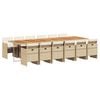 vidaXL Ensemble &agrave; manger de jardin et coussins 13 pcs beige