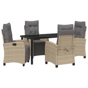 vidaXL Ensemble de salle &agrave; manger pour jardin 5 pcs Beige polyrotin