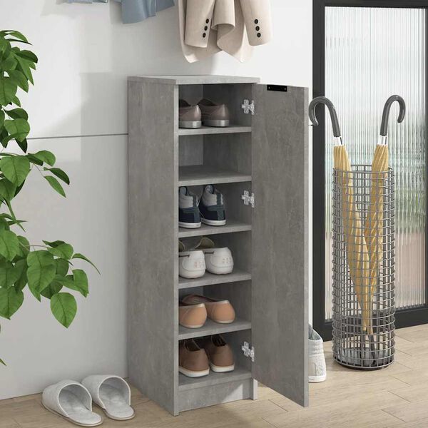 vidaXL Armoire à chaussures Gris béton 30x35x100 cm Bois d'ingénierie