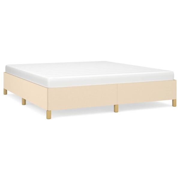 vidaXL Cadre de lit sans matelas crème 180x200 cm tissu