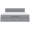 vidaXL Lit ottoman avec matelas gris clair 160x200 cm tissu