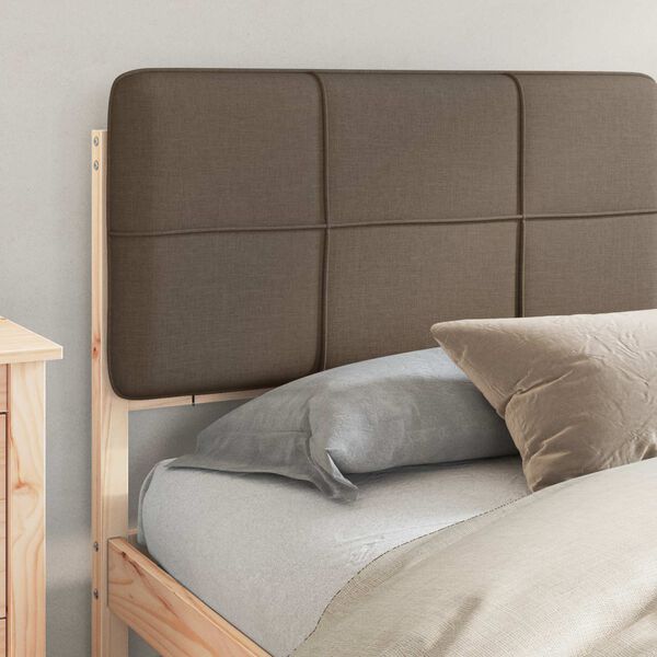 vidaXL Cadre de lit avec tête de lit rembourrée Taupe 180 x 200 cm