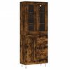 vidaXL Buffet haut Ch&ecirc;ne fum&eacute; 69,5x34x180 cm Bois d'ing&eacute;nierie