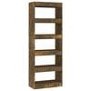 vidaXL Biblioth&egrave;que/S&eacute;parateur de pi&egrave;ce Ch&ecirc;ne fum&eacute; Bois d'ing&eacute;nierie