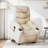 vidaXL Fauteuil inclinable de massage Cr&egrave;me Tissu