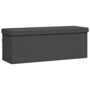 vidaXL Banc de rangement pliable gris fonc&eacute; faux lin
