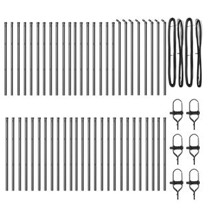 vidaXL Poteau de cl&ocirc;ture. 52 pcs Gris 3,2 x 3,2 x 80 cm