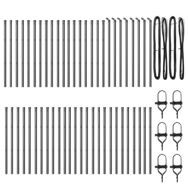 vidaXL Poteau de cl&ocirc;ture. 52 pcs Gris 3,2 x 3,2 x 80 cm