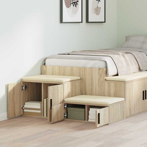 vidaXL Armoire de rangement 2 pcs Ch&ecirc;ne Sonoma 127 x 41 x 40 cm