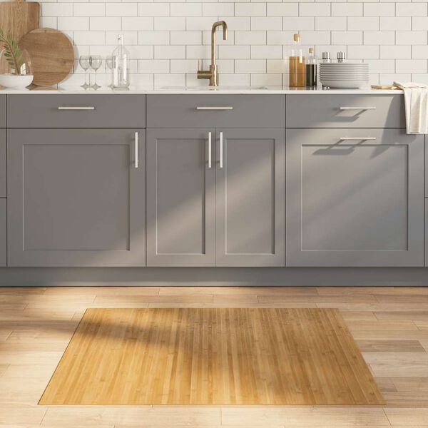 vidaXL Tapis rectangulaire naturel 80x100 cm bambou