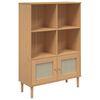 vidaXL Biblioth&egrave;que SENJA aspect de rotin marron bois massif de pin